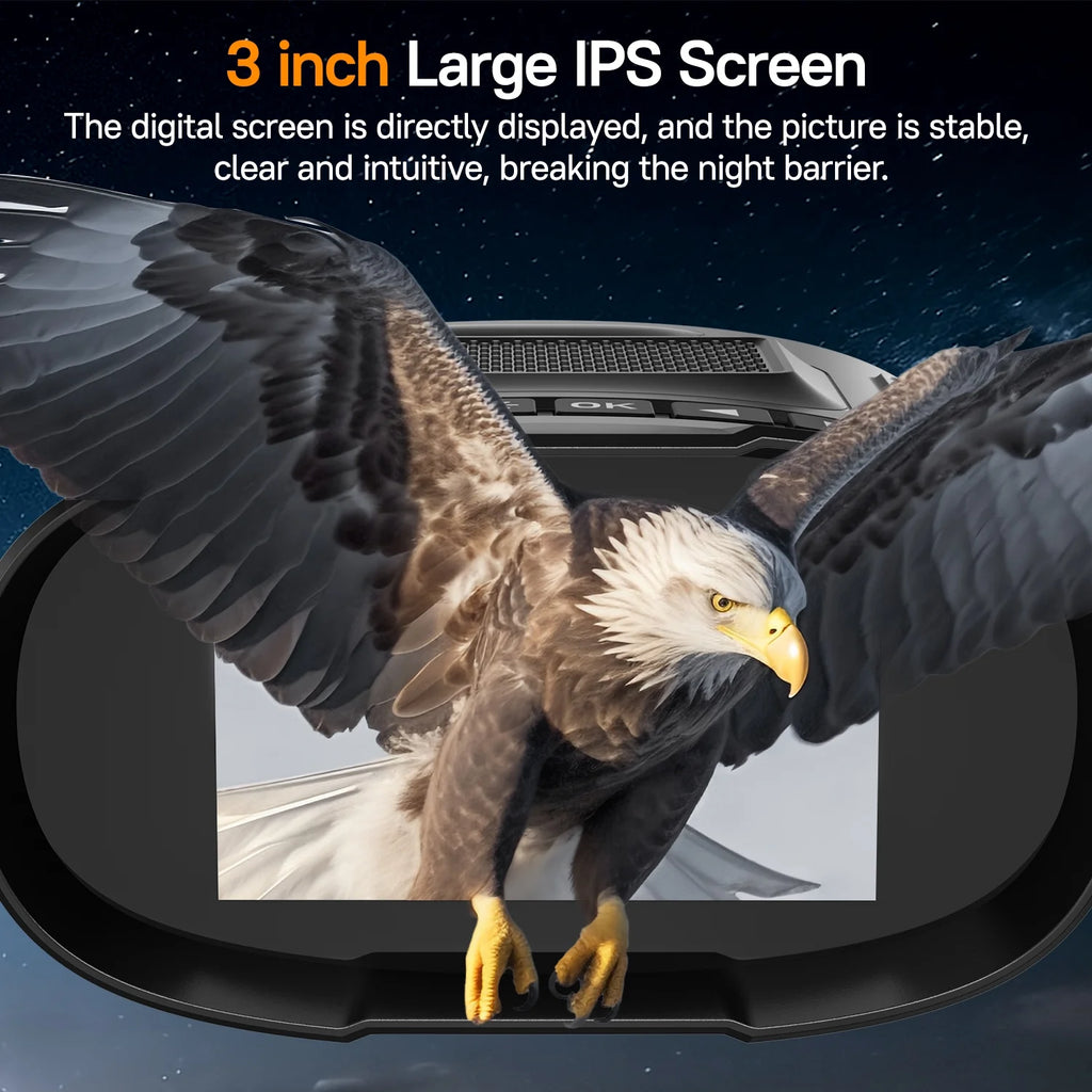 Night Vision Binoculars for Adults: 7 IR Infrared Levels, 3" IPS Night Vision Goggles for Day and Night, 32G SD Card for Photo & Video, 8X Digital Binoculars for Hunting Wildlife Watching