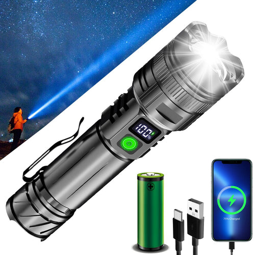 1-50Pack 50000000LM Super Bright LED Tactical Flashlight Rechargeable Work Light