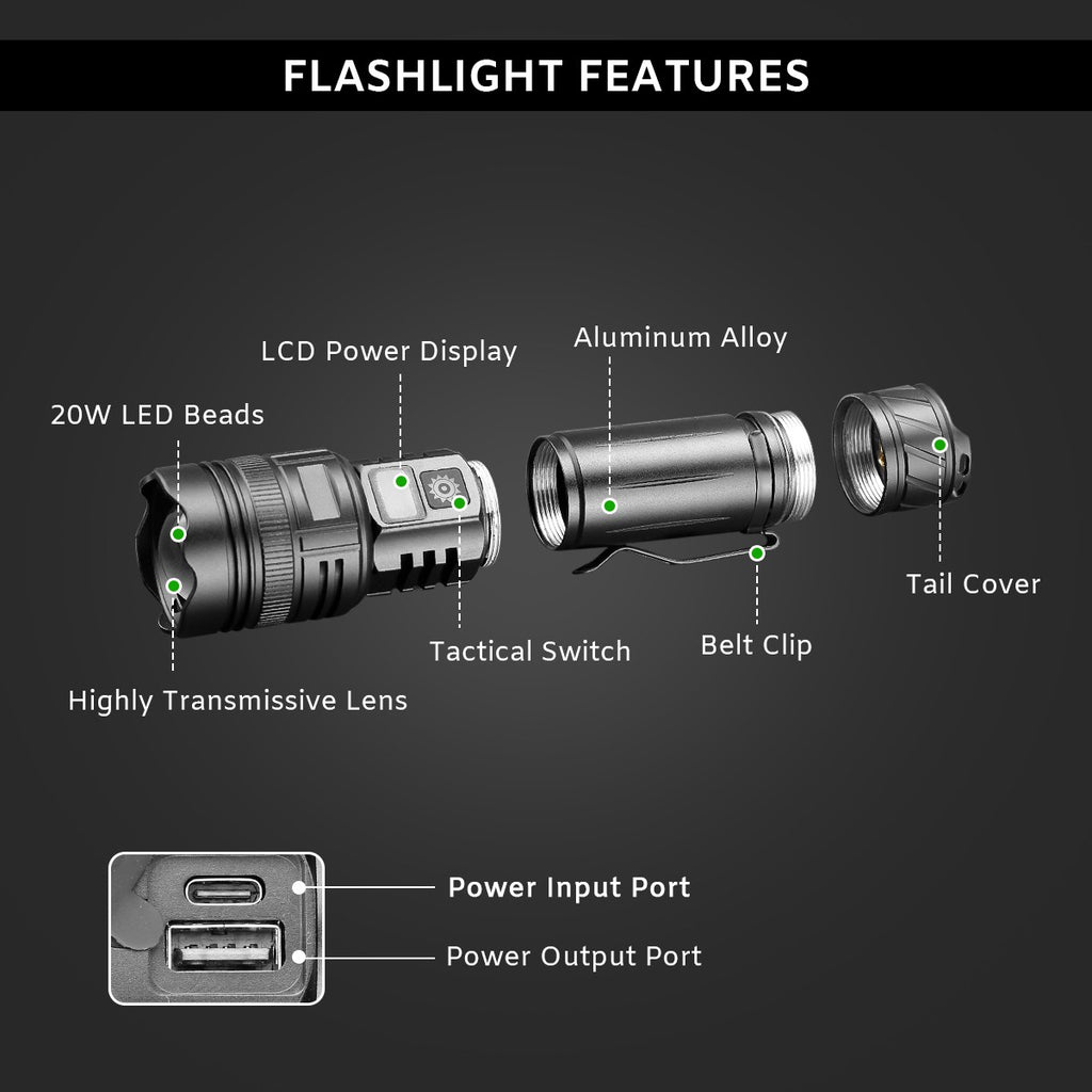 1-50Pack 50000000LM Super Bright LED Tactical Flashlight Rechargeable Work Light