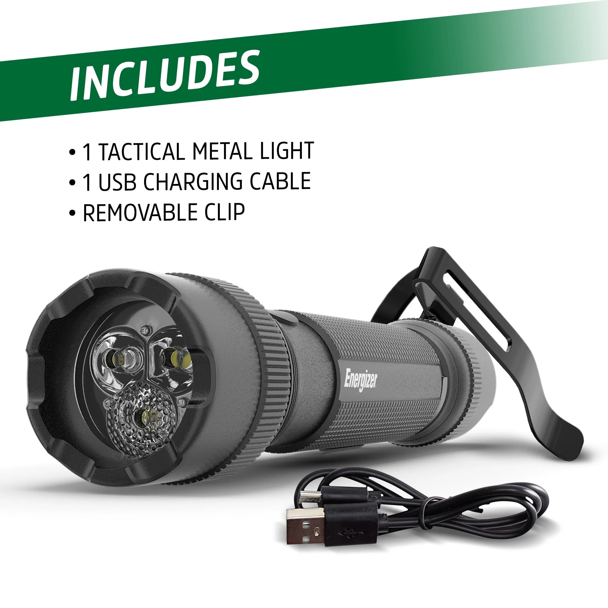 (2 Pack)  TAC-R 700 Rechargeable LED Flashlight, Bright 700 Lumens, Small Durable Tactical Design Torch, for Camping, EDC, Emergency, Running and Hunting, USB Charging Cable Included