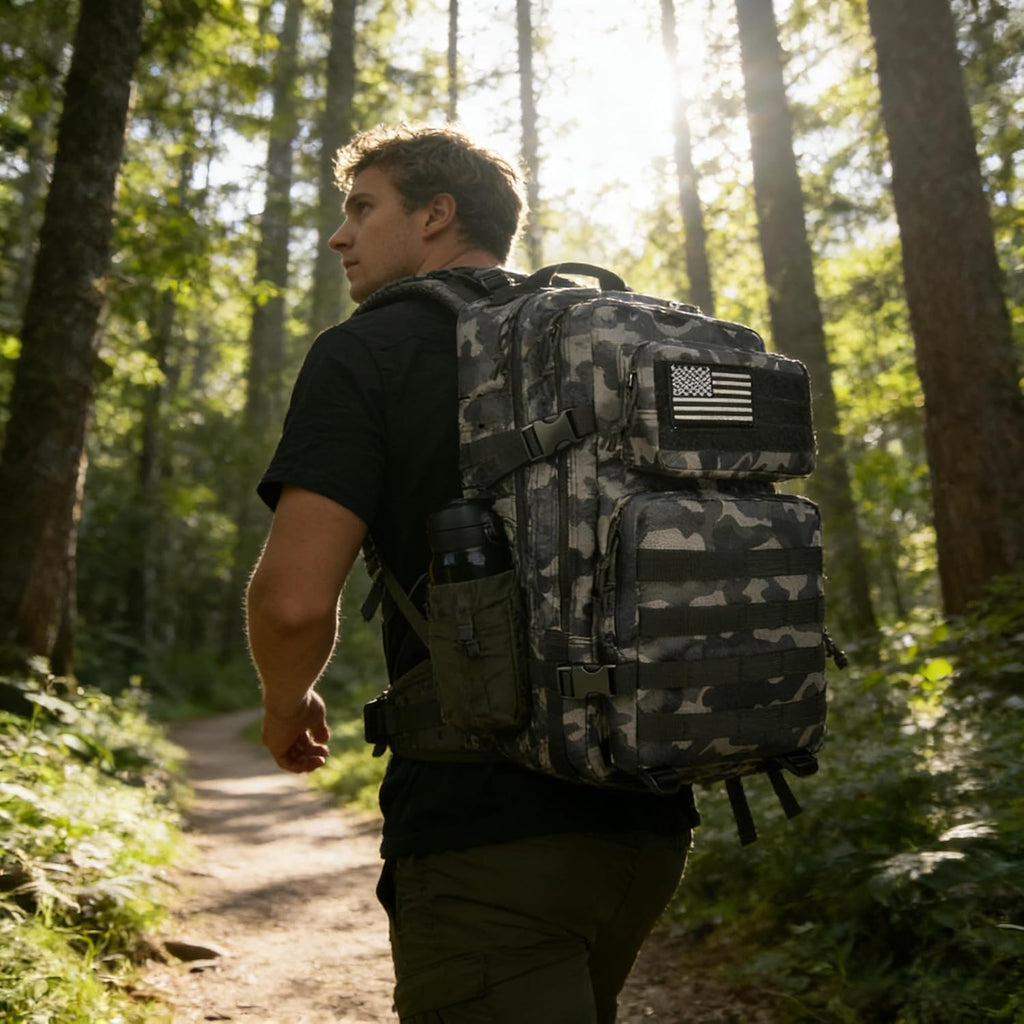 45L Military Tactical Backpack, Army 3-Day Assault Pack Bug Out Bag for Hiking Camping | Army, Bag, Large Rucksack, with Molle System
