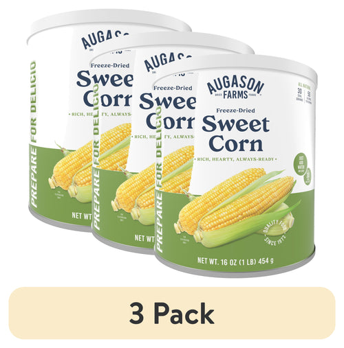 (3 Pack)  Freeze Dried Sweet Corn Can, Emergency Food Supply, Everyday Meals, 30 Servings