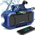 Emergency NOAA Weather Radio, Solar Hand Crank FM AM Radio with Bluetooth Speaker, 5000Mah/18500Mwh Battery Powered, Flashlight, IPX5 Waterproof, SOS Alarm for Survival Hurricane Camping