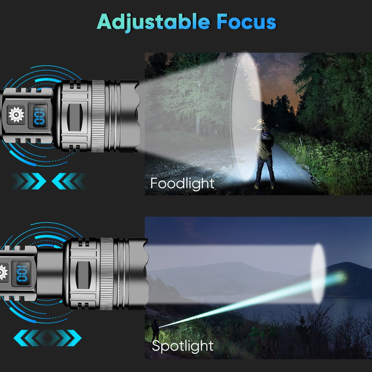 1-50Pack 50000000LM Super Bright LED Tactical Flashlight Rechargeable Work Light