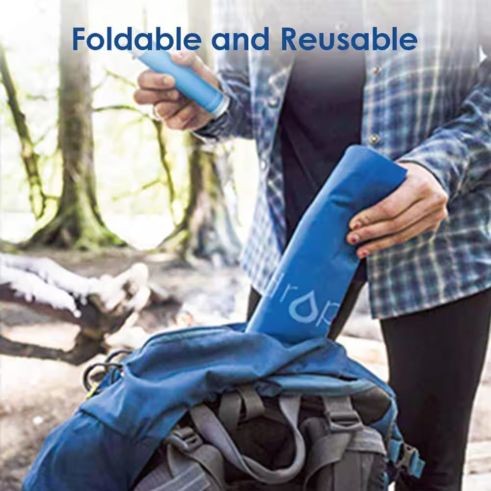 Water Filter, Water Filtration System Survival, 3 Pack, Blue Extra 6-Water Bags