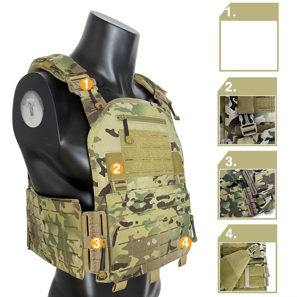 UNIONTAC VT05 LAVC Modular Qucik Release Full Protect Upgrated Laser Cutting Plate Carrier Nylong Tactical Vest