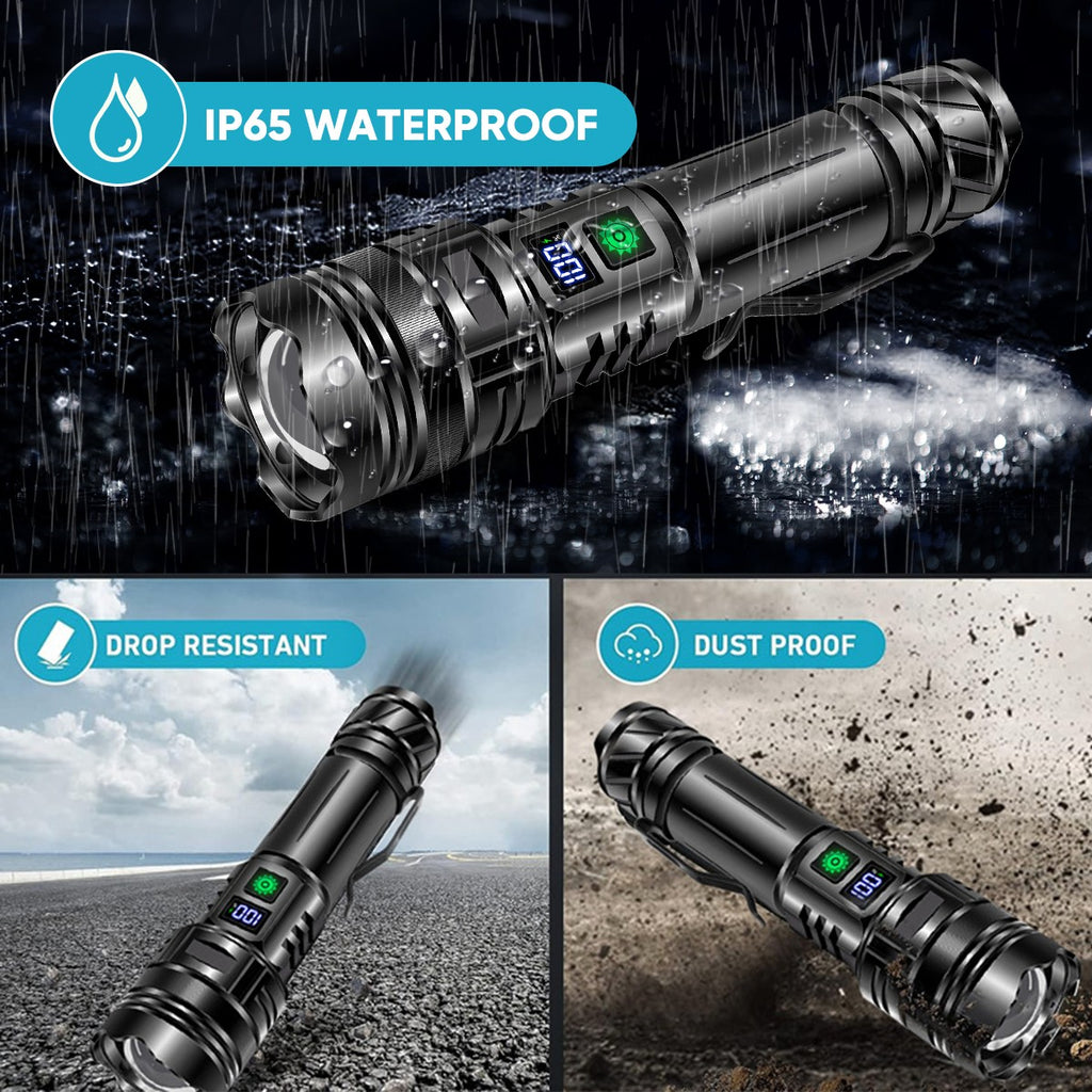 1-50Pack 50000000LM Super Bright LED Tactical Flashlight Rechargeable Work Light