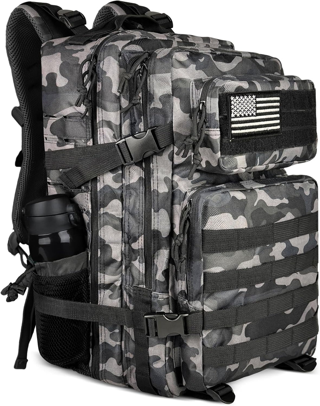 45L Military Tactical Backpack, Army 3-Day Assault Pack Bug Out Bag for Hiking Camping | Army, Bag, Large Rucksack, with Molle System