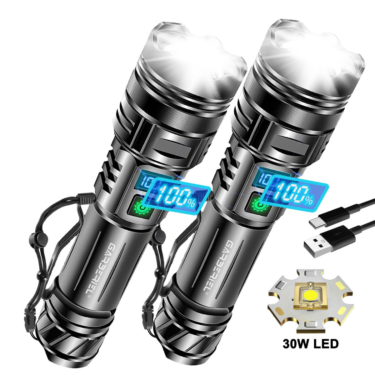 1-50Pack 50000000LM Super Bright LED Tactical Flashlight Rechargeable Work Light