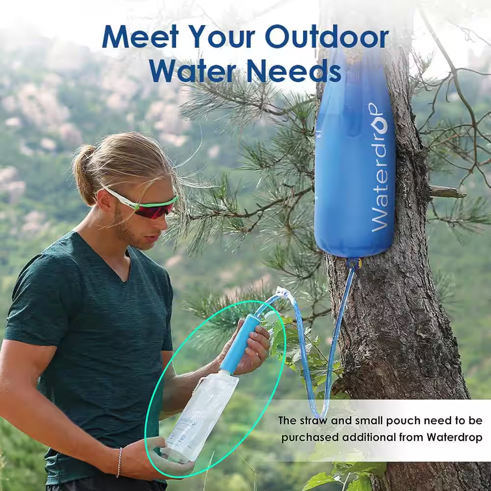 Water Filter, Water Filtration System Survival, 3 Pack, Blue Extra 6-Water Bags