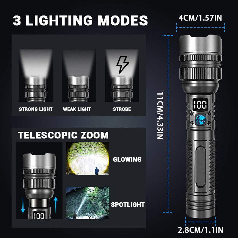 1-50Pack 50000000LM Super Bright LED Tactical Flashlight Rechargeable Work Light