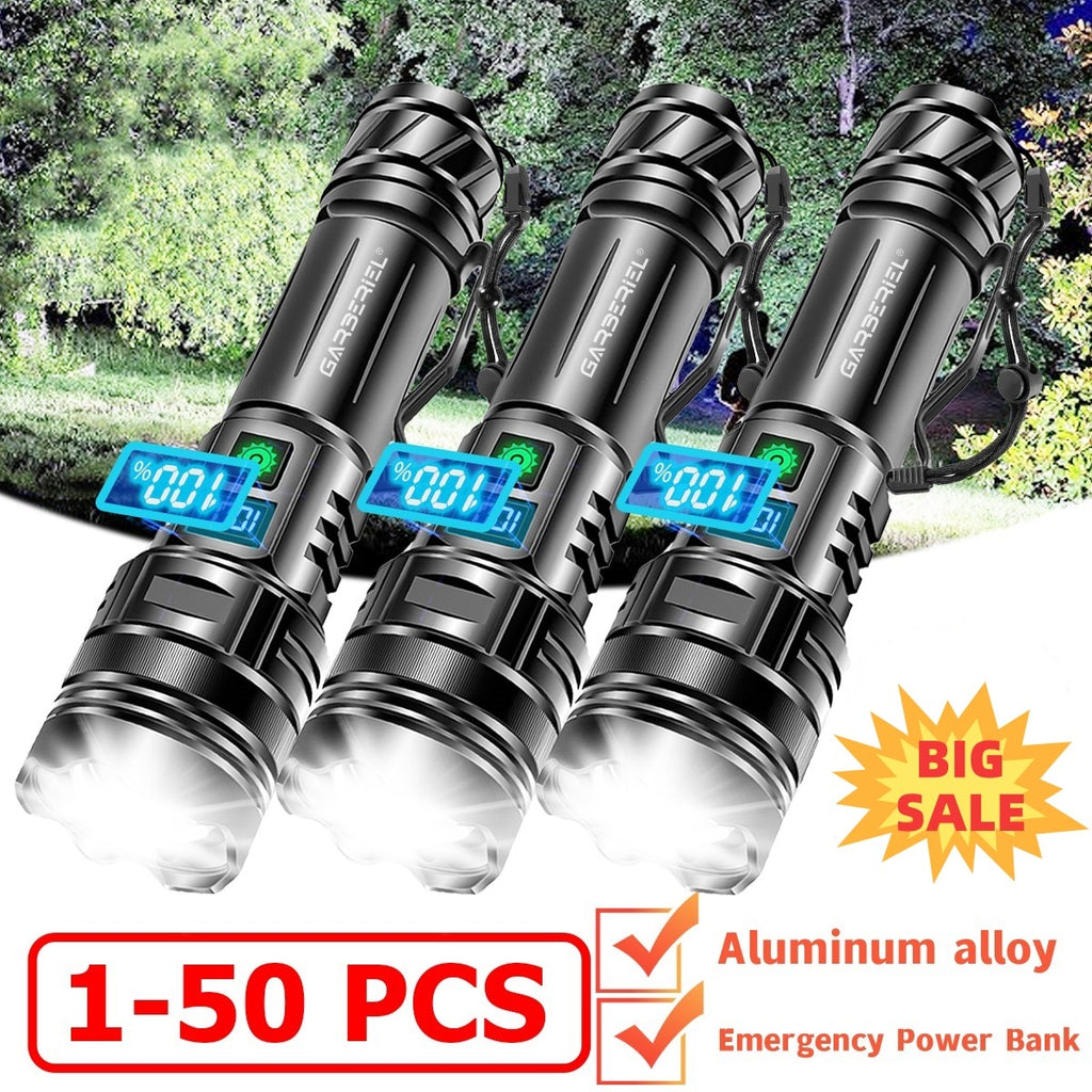 1-50Pack 50000000LM Super Bright LED Tactical Flashlight Rechargeable Work Light