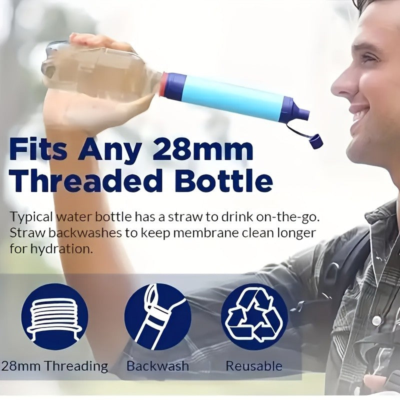 Portable Camping Hiking Emergency Life Survival Purifier Water Filter Straw Tool