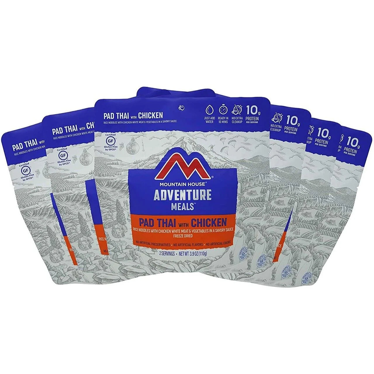 Pad Freeze Dried Emergency Survival Backpacking and Camping Food Thai with Chicken - 6 Pouches