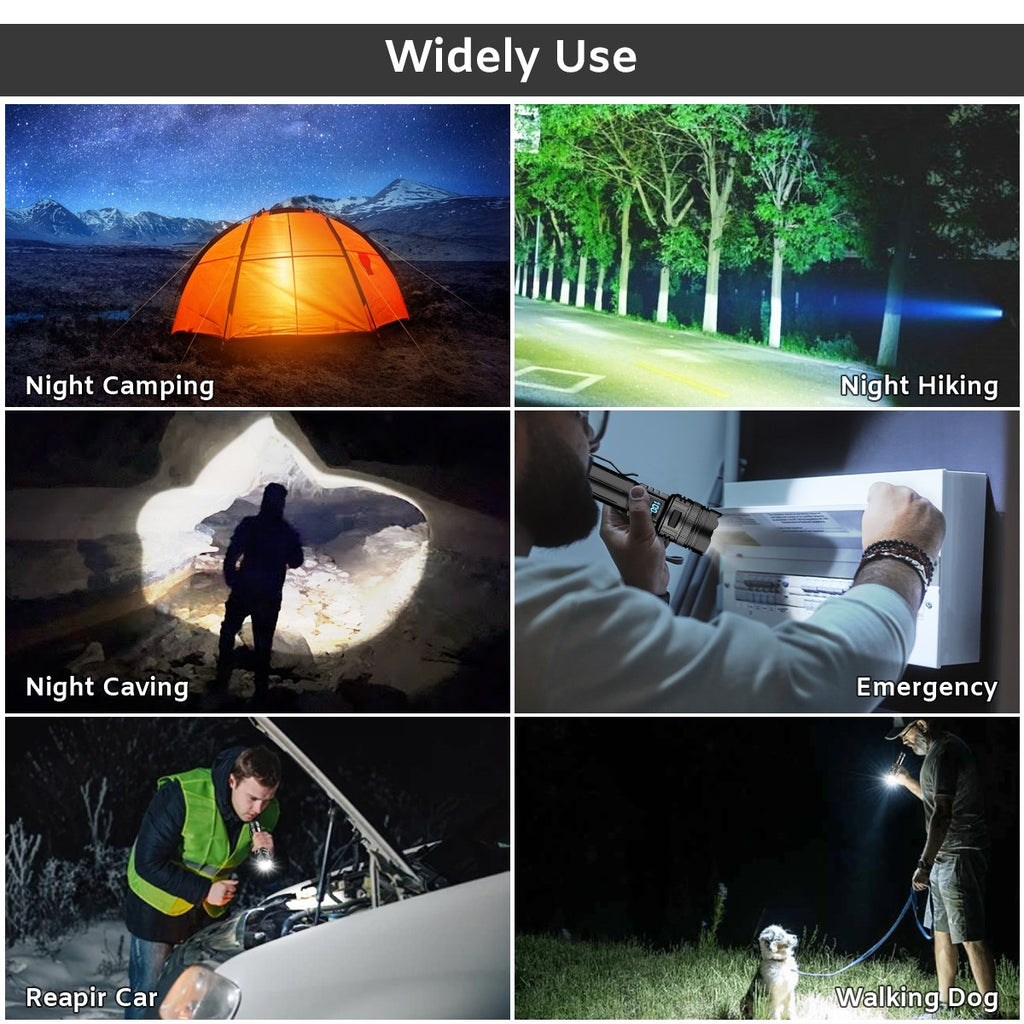 1-50Pack 50000000LM Super Bright LED Tactical Flashlight Rechargeable Work Light