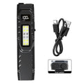 USB-C Rechargeable Tactical Flashlight 1500 Lumens Slim Flat Shape Torch with Spotlight Floodlight Strobe Modes Digital Display