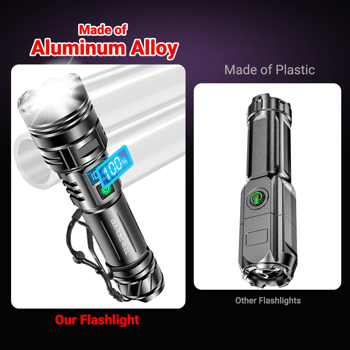 1-50Pack 50000000LM Super Bright LED Tactical Flashlight Rechargeable Work Light