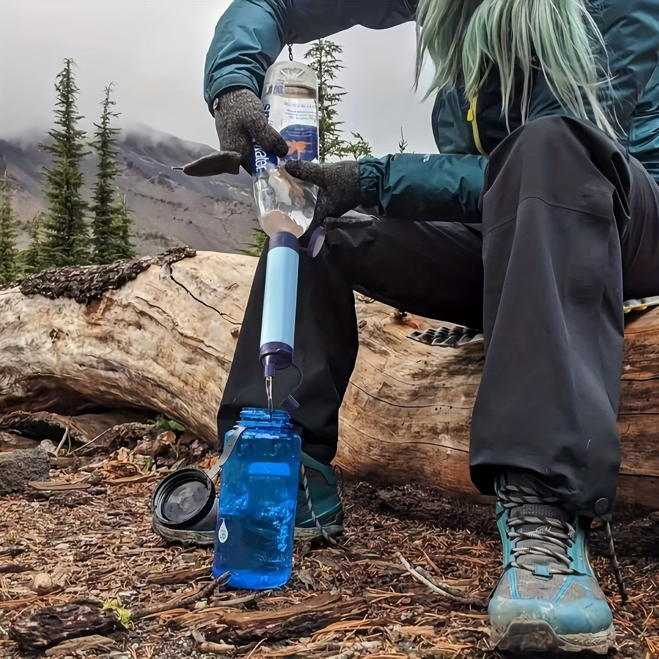 Portable Camping Hiking Emergency Life Survival Purifier Water Filter Straw Tool